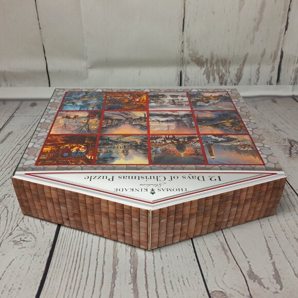 Thomas Kinkade 12 Days Of Christmas Puzzle 12 Mini Tins Makes 500 Piece Puzzle - Picture 5 of 11